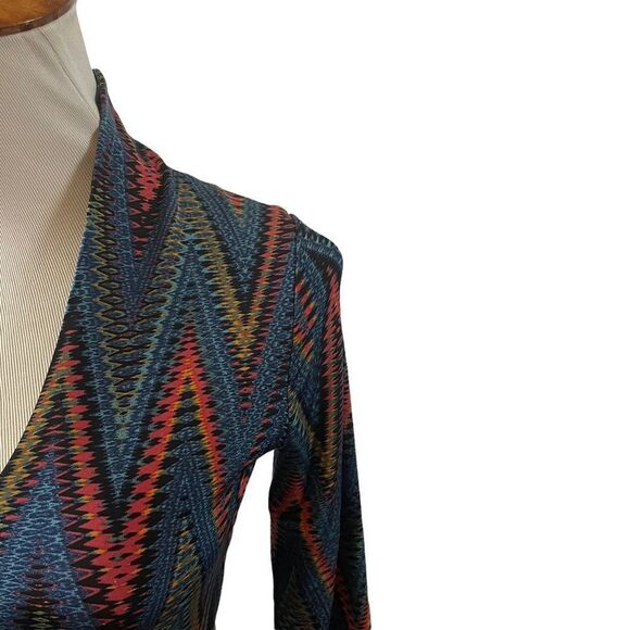 Leota New York Zig Zag Print V Neck Dress Size Small - Picture 3 of 6